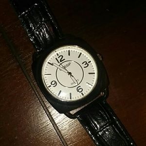 Black Leather Watch